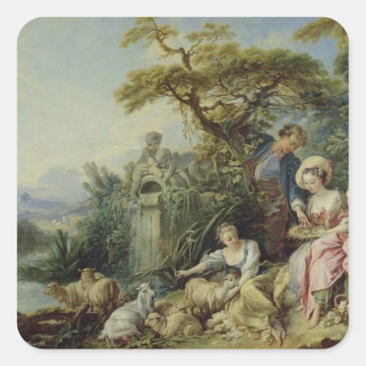 De Shepherd's Gift of de Nest Vierkante Sticker (Voorkant)