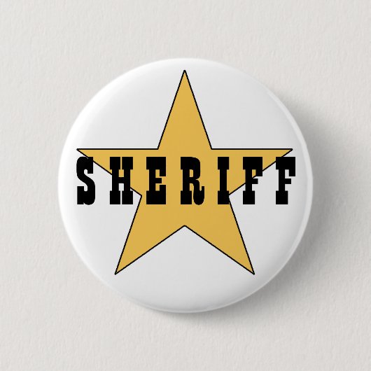 De Sheriff's Badge Ronde Button 5,7 Cm (Voorkant)
