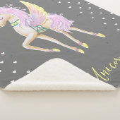 De Sherpa Blanket heeft een leuke eenhoorn. Sherpa Deken (3/4)