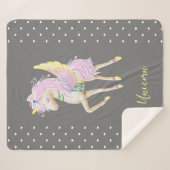 De Sherpa Blanket heeft een leuke eenhoorn. Sherpa Deken (Voorkant (horizontaal))