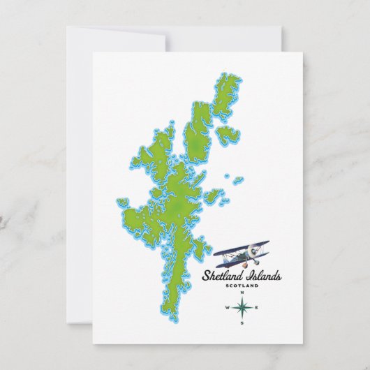 De Shetlandeilanden kaart (Achterkant)