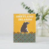 De Shetlandeilanden vintage reisposter Briefkaart (Staand voorkant)