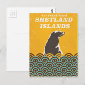 De Shetlandeilanden vintage reisposter Briefkaart (Voorkant / Achterkant)