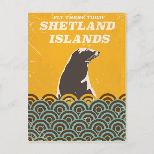 De Shetlandeilanden vintage reisposter Briefkaart (Voorkant)