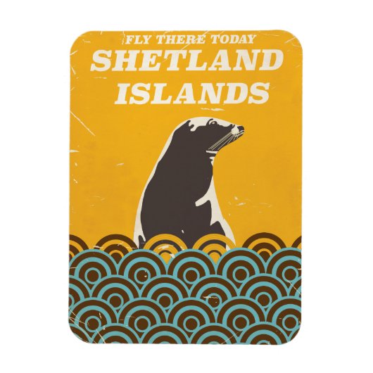 De Shetlandeilanden vintage reisposter Magneet (Verticaal)