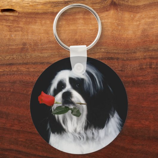 De Shih Tzu Dog Sleutelhanger (Voorkant)