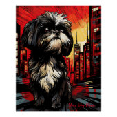 De Shih Tzu hond, rood en zwart 003 - Ulises Dalla Perfect Poster (Voorkant)