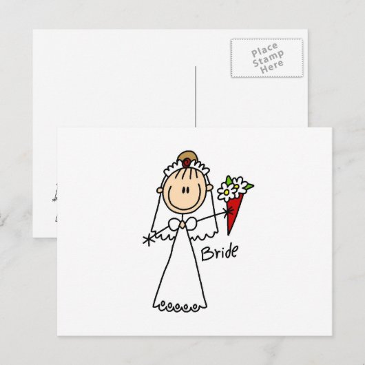 De shirten van de Bride T van de Figuur en Giften Briefkaart (Voorkant / Achterkant)