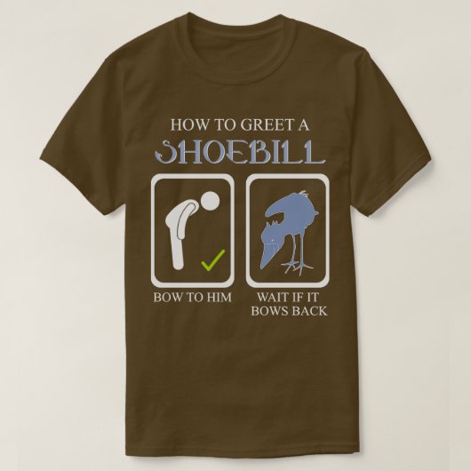 De Shoebill Stork Art African Bird L T-shirt (Design voorkant)