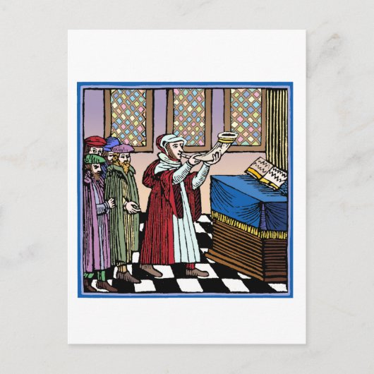 De Shofar blazen Briefkaart (Voorkant)