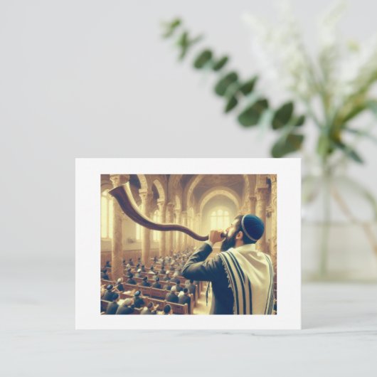 De Shofar horen, Briefkaart (Staand voorkant)