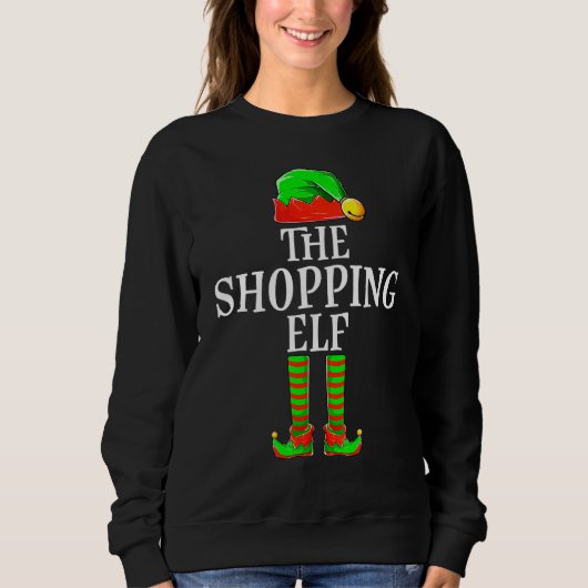 De Shopping Elf Vrouwen Meisje Kleding Kerstmis Ma Trui (Voorkant)