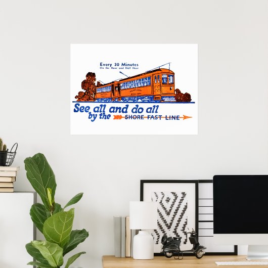 De Shore Fast Line Trolley Service Poster (Thuiskantoor)