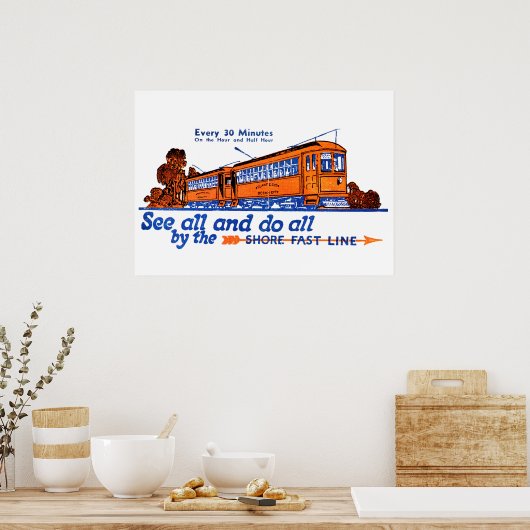 De Shore Fast Line Trolley Service Poster (Keuken)