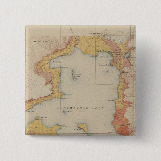 De Shores van het geelsteenmeer Vierkante Button 5,1 Cm (Voorkant)