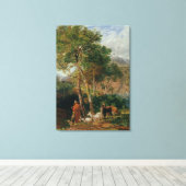 De Shores van het Lecco-meer Canvas Afdruk (Insitu (Houten vloer))