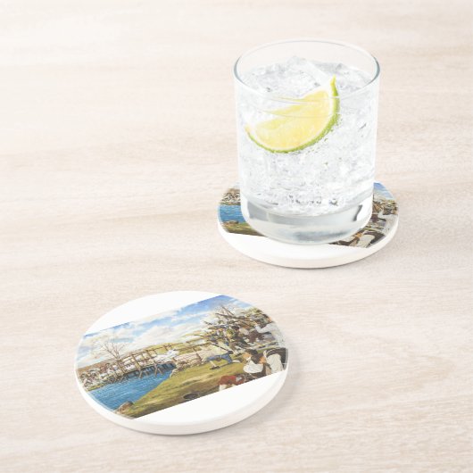 De Shot Heard over de wereld Zandsteen Onderzetter (Zijkant)