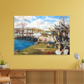 De Shot Heard rondom de wereldwijde strijd om conc Canvas Afdruk (Insitu (Woonkamer))