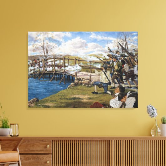 De Shot Heard rondom de wereldwijde strijd om conc Canvas Afdruk (Insitu (Woonkamer))