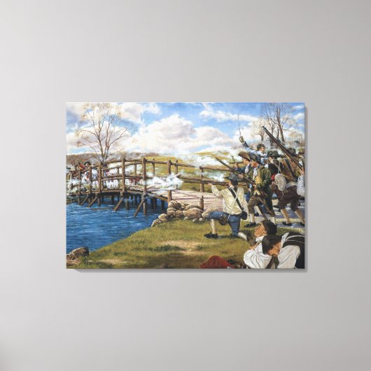 De Shot Heard rondom de wereldwijde strijd om conc Canvas Afdruk (Voorkant)