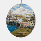 De Shot Heard rondom de wereldwijde strijd om conc Keramisch Ornament (Links)