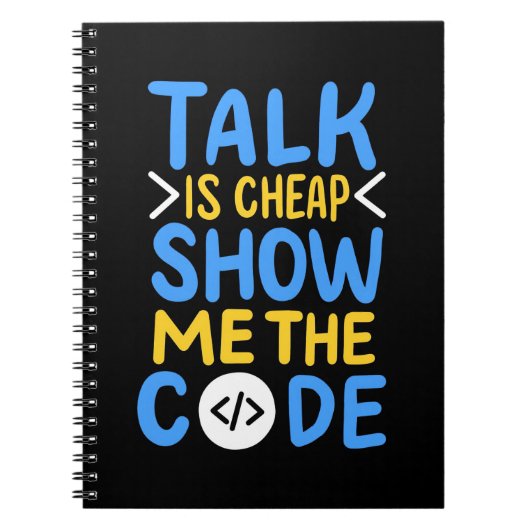 De Show van de programmeur me de Code Notitieboek (Voorkant)
