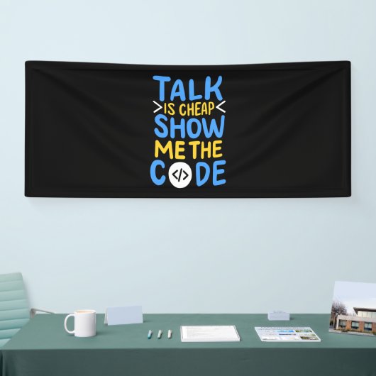 De Show van de programmeur me de Code Spandoek (Beurs)