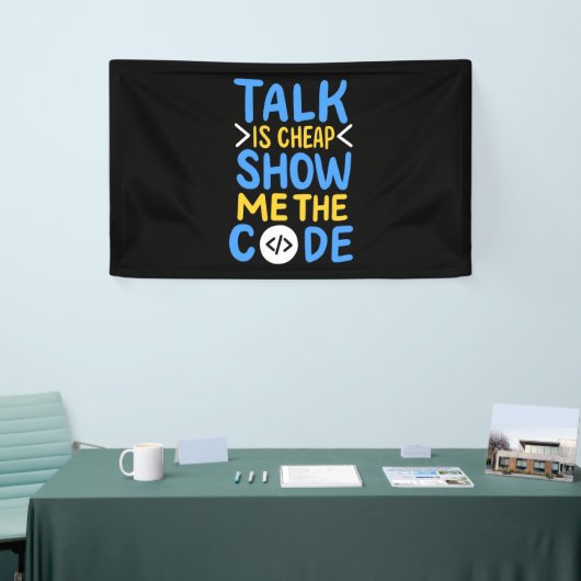 De Show van de programmeur me de Code Spandoek (Beurs)