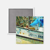 De Shrimp Boat John Drew Abstracte impressionisme Magneet (Voorkant / Achterkant)