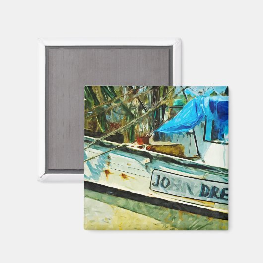 De Shrimp Boat John Drew Abstracte impressionisme Magneet (Voorkant / Achterkant)