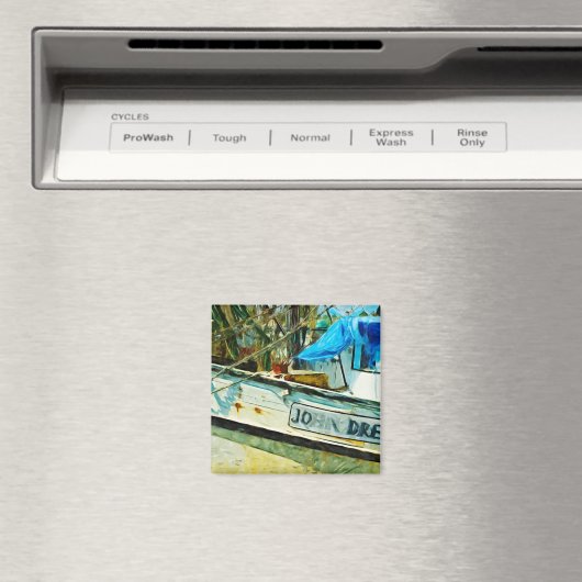 De Shrimp Boat John Drew Abstracte impressionisme Magneet (Insitu (Vaatwasser))