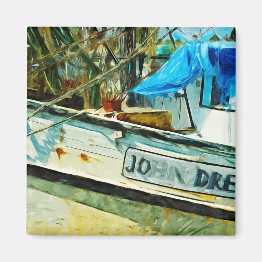 De Shrimp Boat John Drew Abstracte impressionisme Magneet (Voorkant)