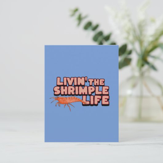De Shrimple Life Shrimp Art Briefkaart (Staand voorkant)