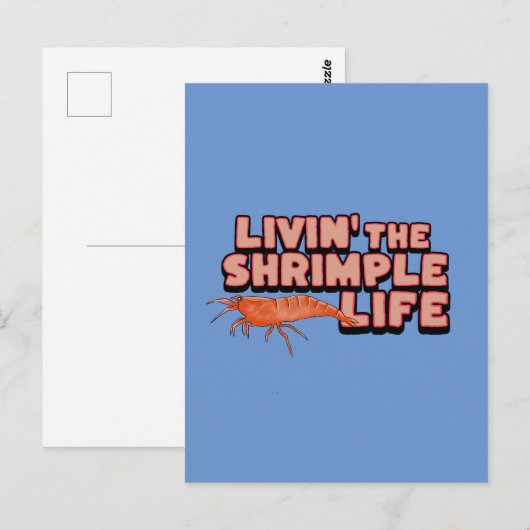 De Shrimple Life Shrimp Art Briefkaart (Voorkant / Achterkant)