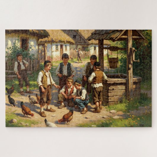 De Shtetl-puzzel - De magie van het dorpsleven Legpuzzel (Horizontaal)