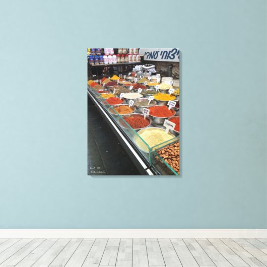 De Shuk, Jeruzalem Israël 2016 Canvas Afdruk (Insitu (Houten vloer))