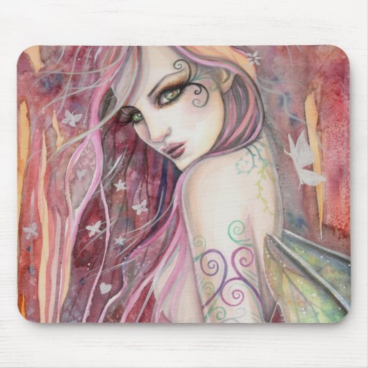 De Shy Flirt Modern Fairy Fantasy Art Muismat (Voorkant)