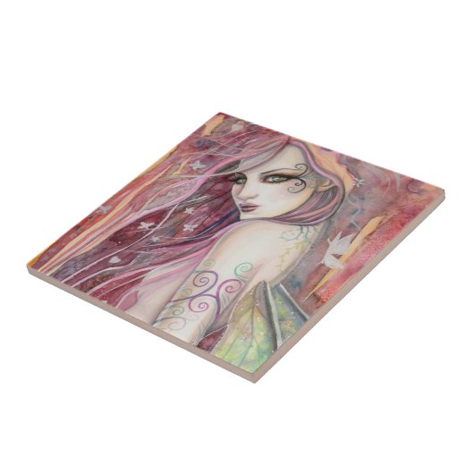De Shy Flirt Modern Fairy Fantasy Art Tegeltje (Zijkant)