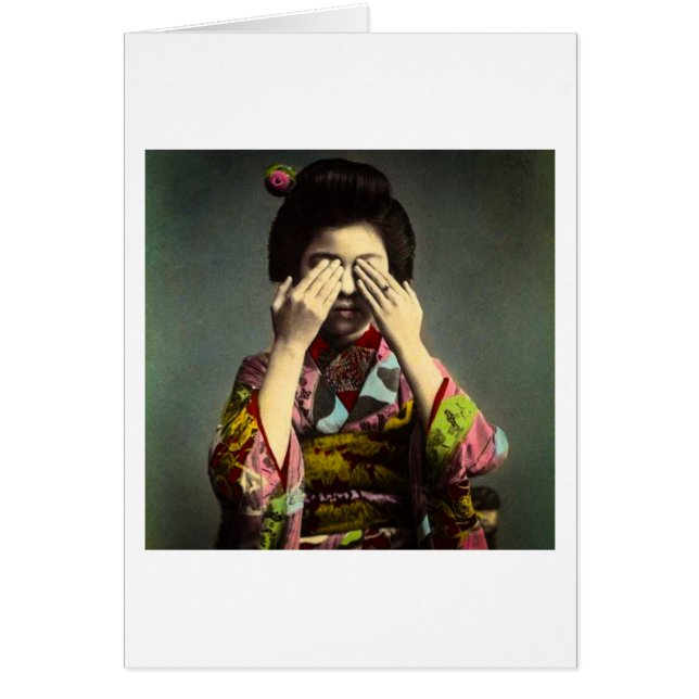 De  Shy Geisha Old Japan Hand gekleurd (Voorkant)