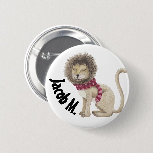 De Shy Lion is persoonlijk Ronde Button 5,7 Cm (Voorkant /achterkant)