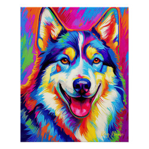 De Siberische Husky Hond 001 - Zetton Ziana Perfect Poster