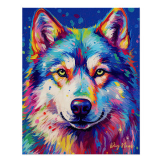 De Siberische Husky-hond 005 - Zetton Ziana Perfect Poster