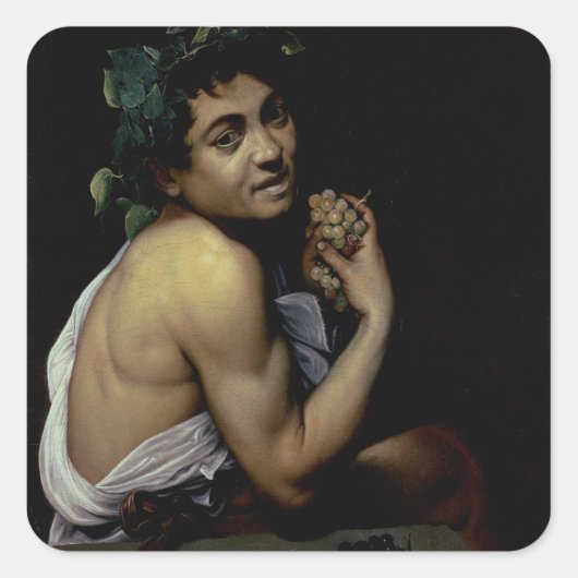 De Sick Bacchus, 1591 Vierkante Sticker (Voorkant)