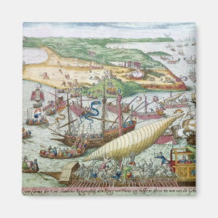 De Siege Tunis of La Goulette door Charles V. Magneet