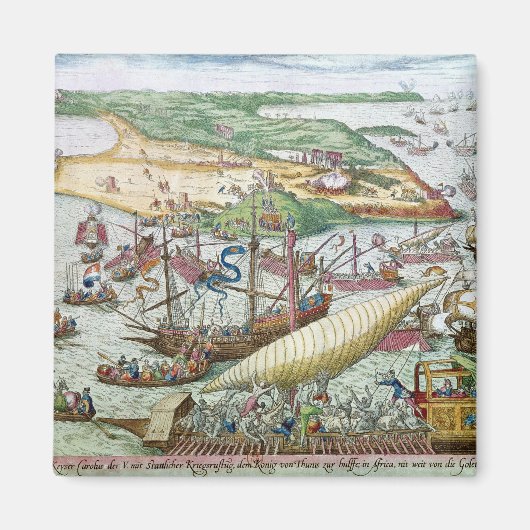 De Siege Tunis of La Goulette door Charles V. Magneet (Voorkant)