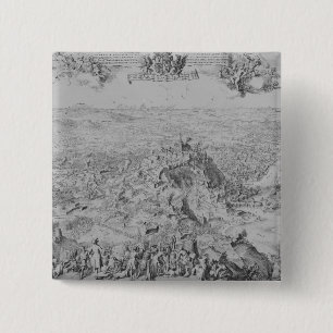 De Siege van Namur, 1695 Vierkante Button 5,1 Cm