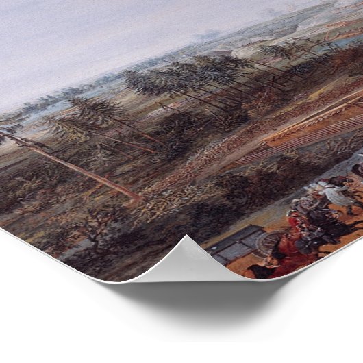 De Siege van Yorktown in 1781, 1784 Poster (Hoek)