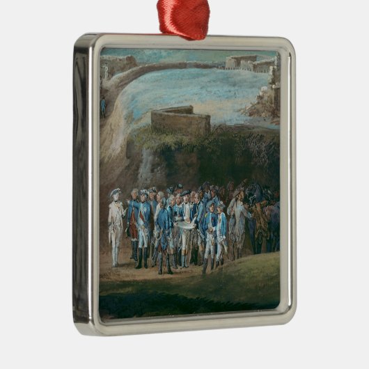 De Siege van Yorktown Metalen Ornament (Rechts)