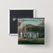 De Siege van Yorktown Vierkante Button 5,1 Cm (Voorkant /achterkant)