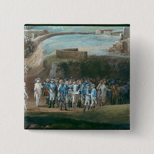 De Siege van Yorktown Vierkante Button 5,1 Cm (Voorkant)